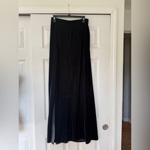 Navy Blue Velvet flared cut out pants